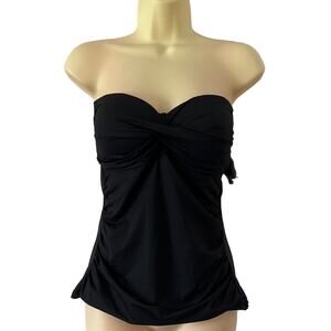 Anne Cole Black Strapless Tankini Top NWT Woman Size Medium